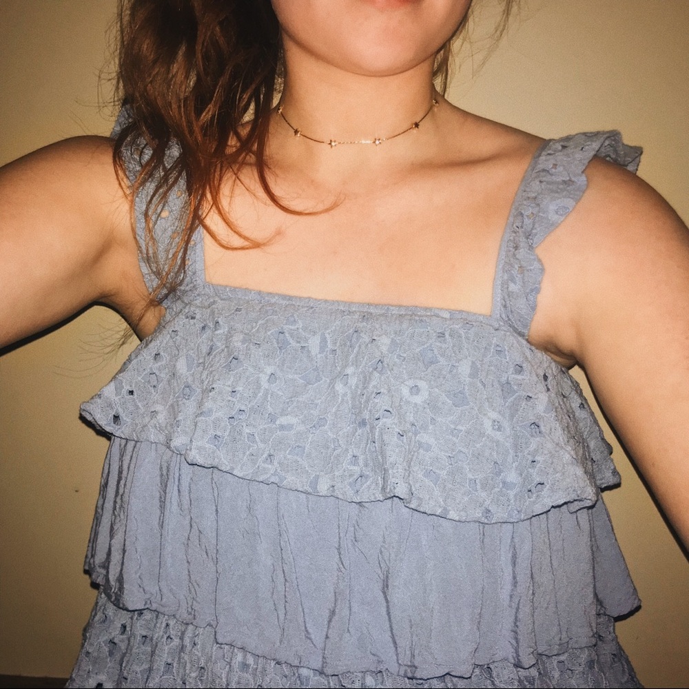 Light blue layered tank